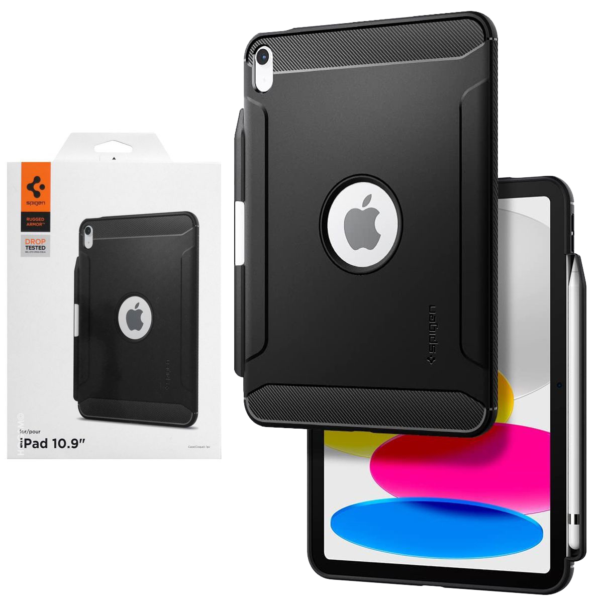 Etui SPIGEN Rugged Armor | Matte Black do Apple iPad 10.9 2022 10th gen