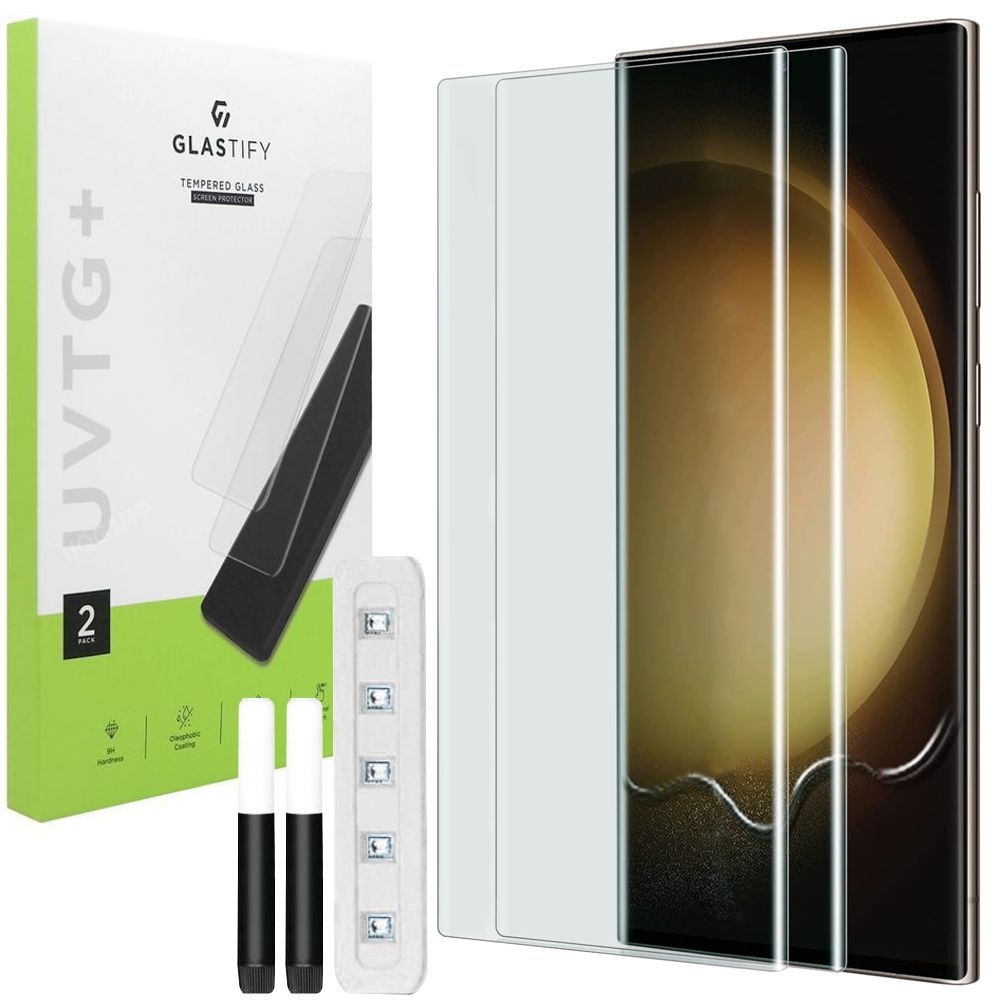 2x Glastify Hartowane Szkło UV | Cały Ekran do Samsung Galaxy S23 Ultra