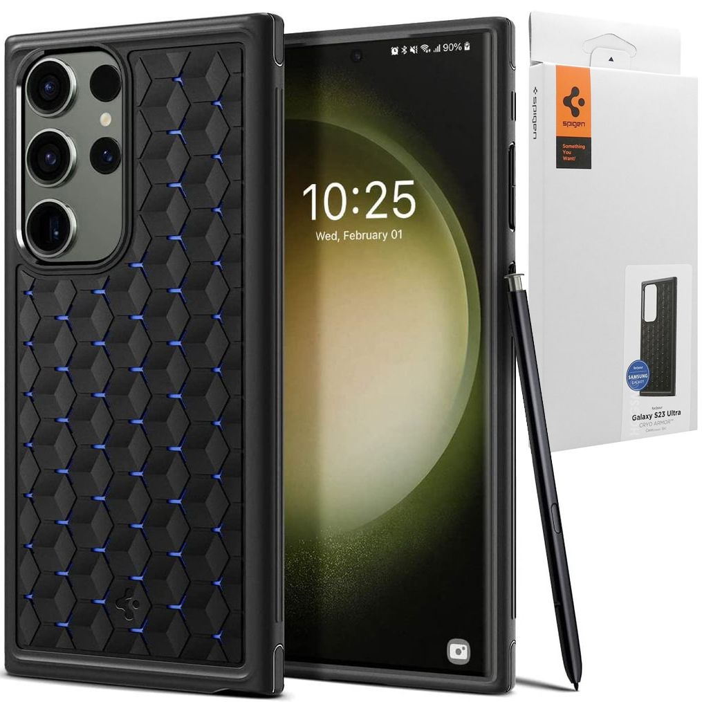 Etui SPIGEN Cryo Armor | Matte Black do Samsung Galaxy S23 Ultra