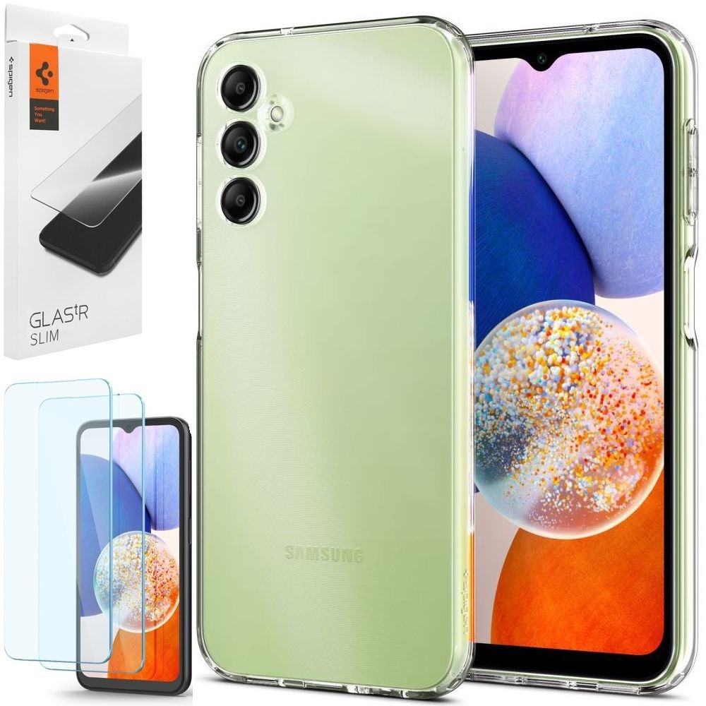 Etui SPIGEN Liquid Crystal | Crystal Clear + 2x SZKŁO Spigen do Samsung Galaxy A14 5G