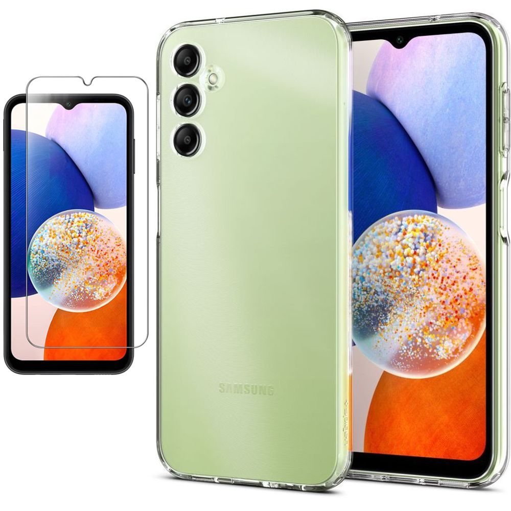 Etui SPIGEN Liquid Crystal | Crystal Clear + SZKŁO do Samsung Galaxy A14 5G