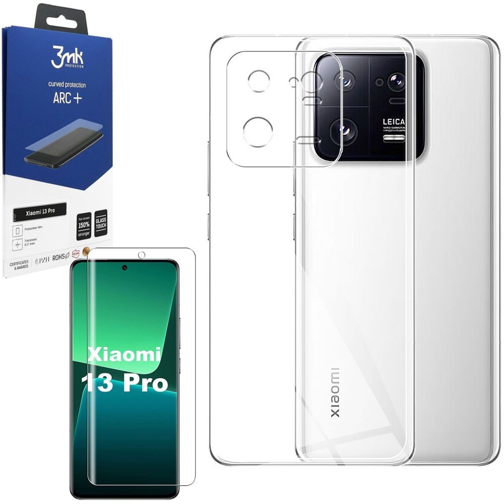 Etui 3mk Clear Case | Bezbarwne + FOLIA 3mk ARC+ do Xiaomi 13 Pro