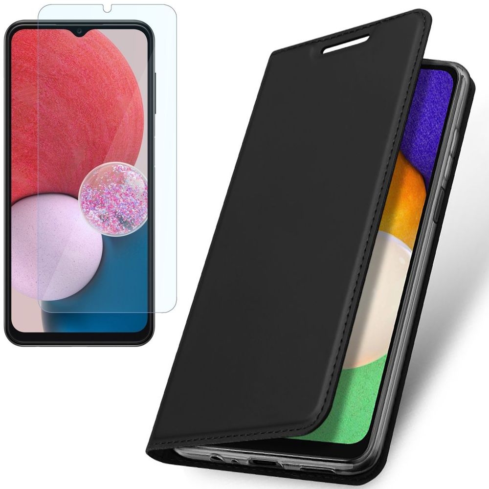 Etui z Klapką | DUX DUCIS | Skin Pro | Black + SZKŁO do Samsung Galaxy A13 5G / A04s
