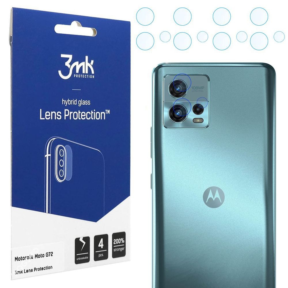 4x 3mk Lens Protection | Szkło Ochronne na Obiektyw Aparat do Motorola Moto G72