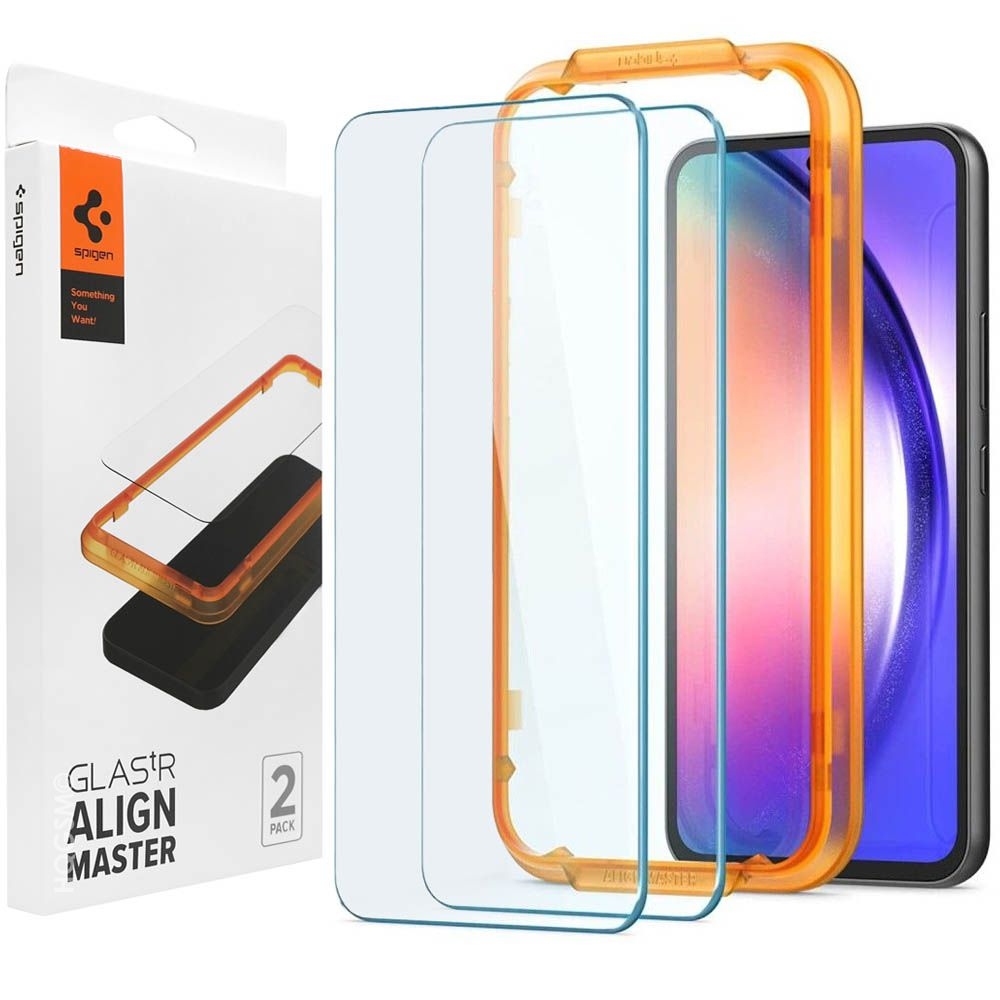 Szkło Hartowane SPIGEN GLAS.tR Align Master | 2szt + Ramka Instalacyjna do Samsung Galaxy A54 5G