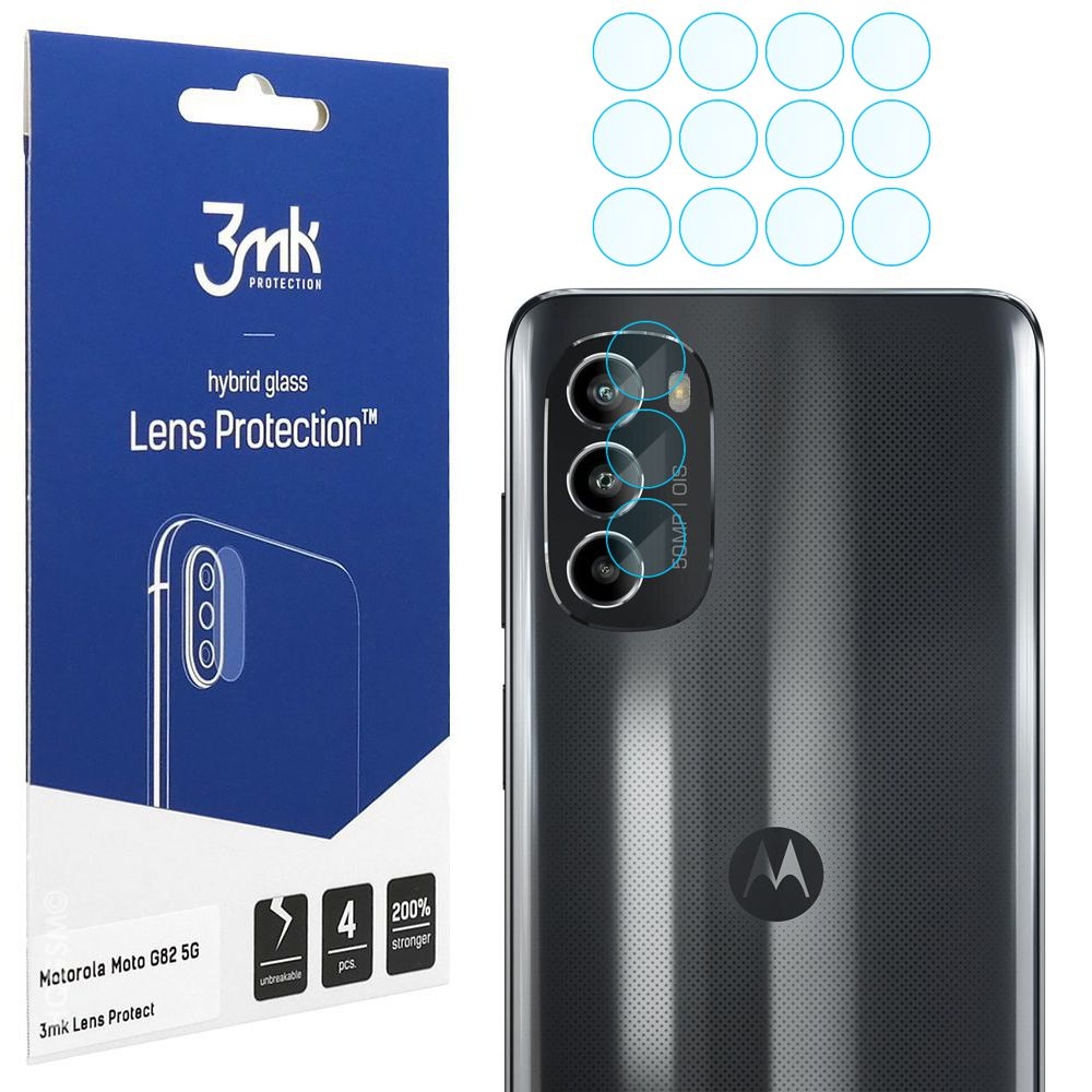 4x 3mk Lens Protection | Szkło Ochronne na Obiektyw Aparat do Motorola Moto G82 5G