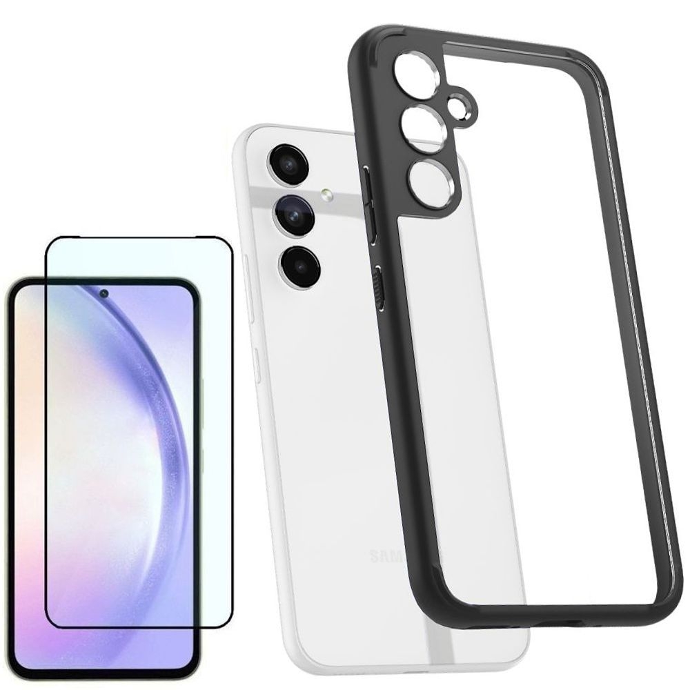 Etui SPIGEN Ultra Hybrid | Matte Black + SZKŁO 5D do Samsung Galaxy A54 5G