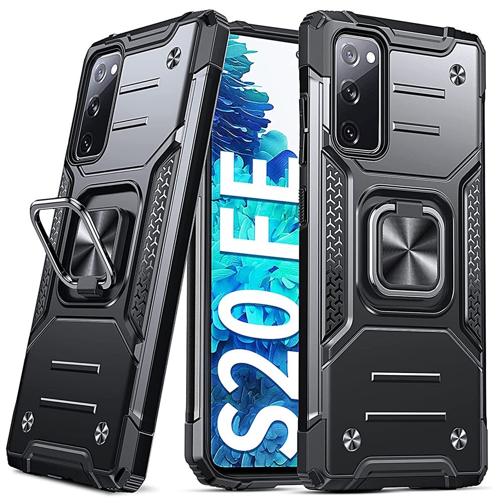 Hybrydowe Etui Armor Ring | Czarne do Samsung Galaxy S20 FE