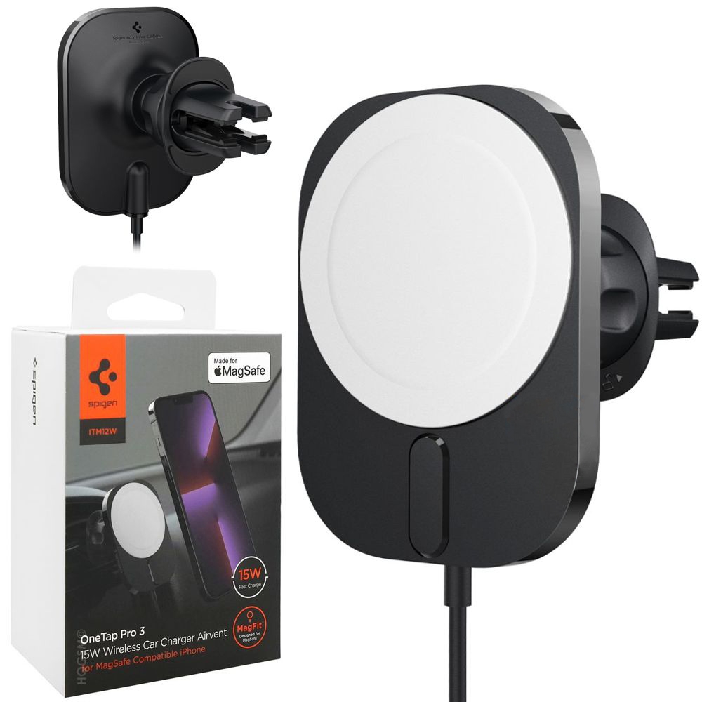 Spigen OneTap Pro 3 | Indukcyjny Uchwyt MagSafe 15W Apple iPhone | do Kratki