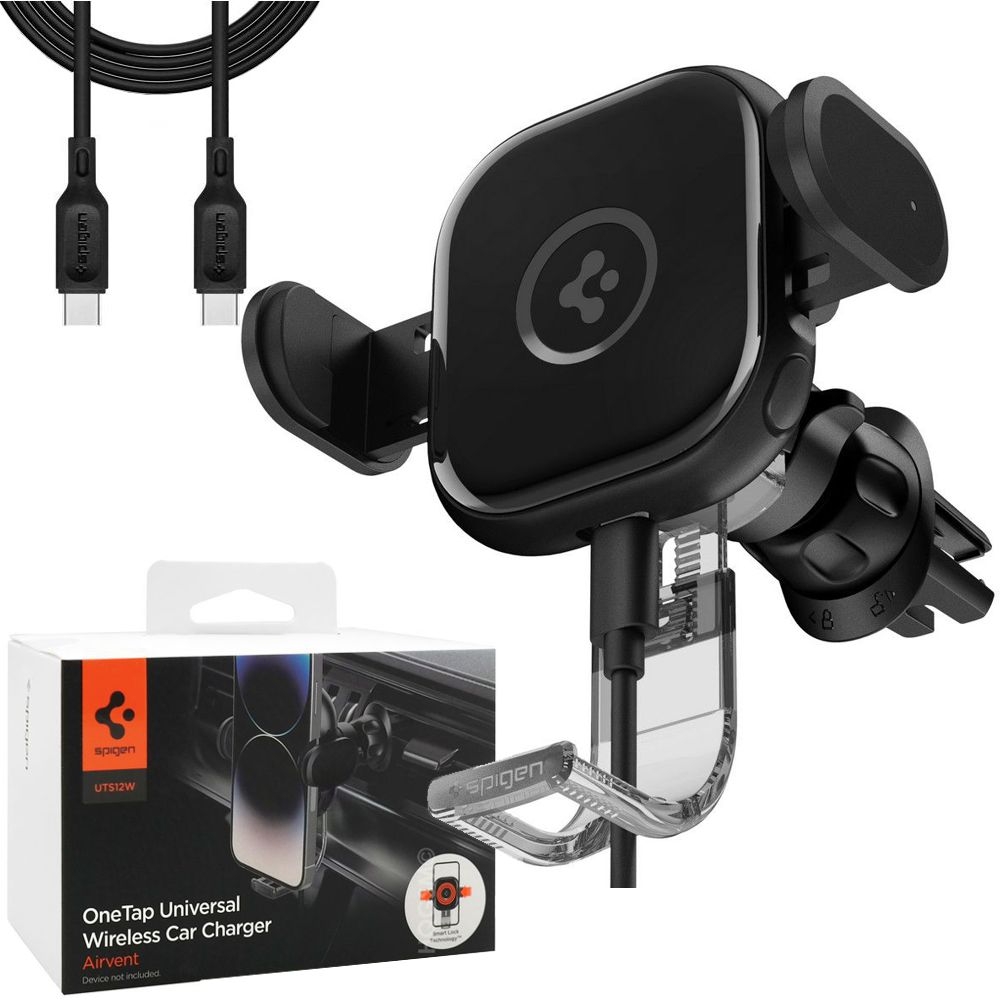 Spigen OneTap UTS12W | Uchwyt Samochodowy Indukcyjny 15W do Kratki Nawiewu