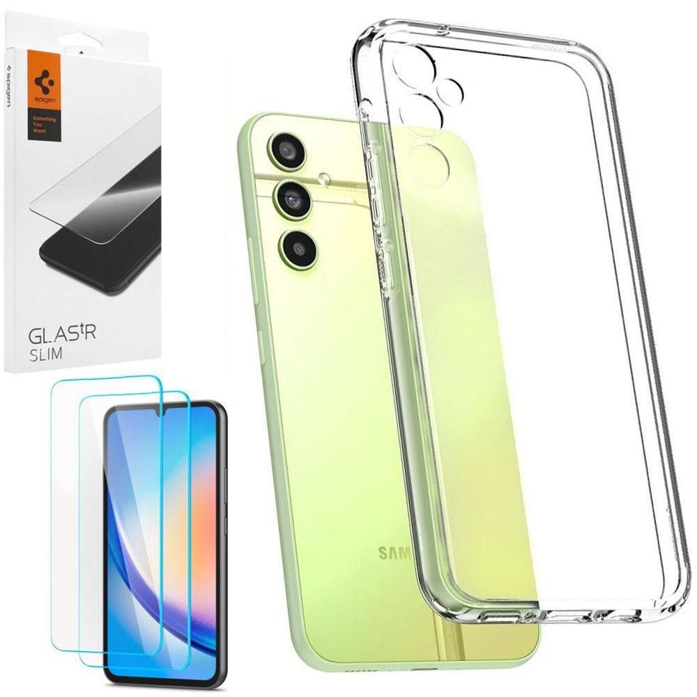 Etui SPIGEN Ultra Hybrid | Crystal Clear + 2x SZKŁO Spigen do Samsung Galaxy A34 5G