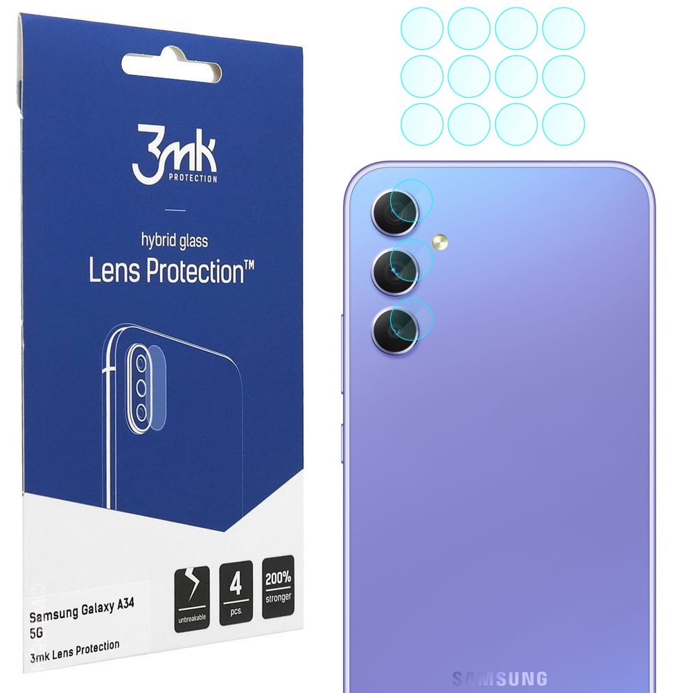 4x 3mk Lens Protection | Szkło Ochronne na Obiektyw Aparat do Samsung Galaxy A34 5G
