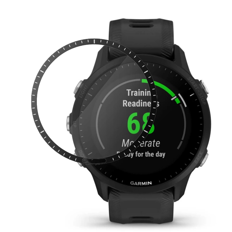 Szkło Hybrydowe | FULL COVER | Black do Garmin Forerunner 955