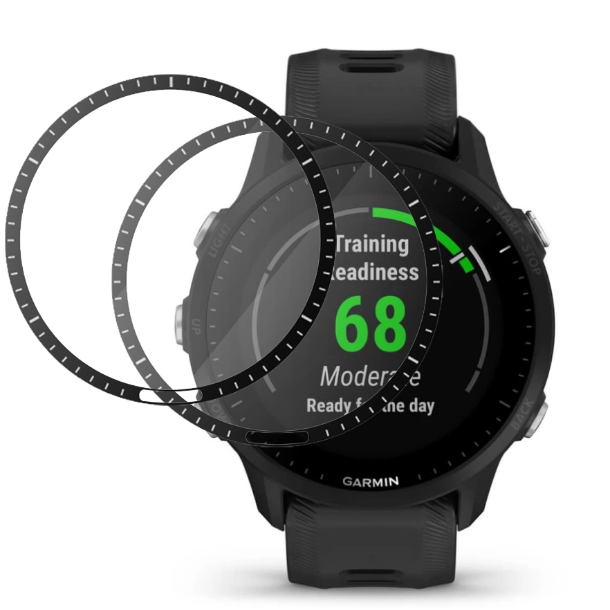 2x Szkło Hybrydowe | FULL COVER | Black do Garmin Forerunner 955