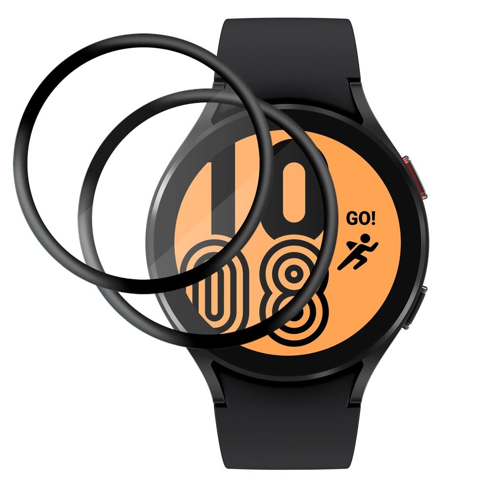 2x Szkło Hybrydowe | FULL COVER | Black do Samsung Galaxy Watch 4 44mm
