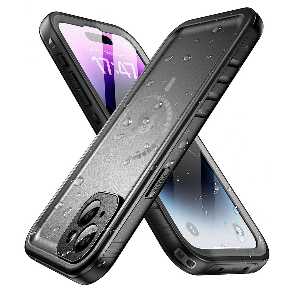 Pancerne Wodoodporne Etui MagSafe | Czarne do Apple iPhone 14 |