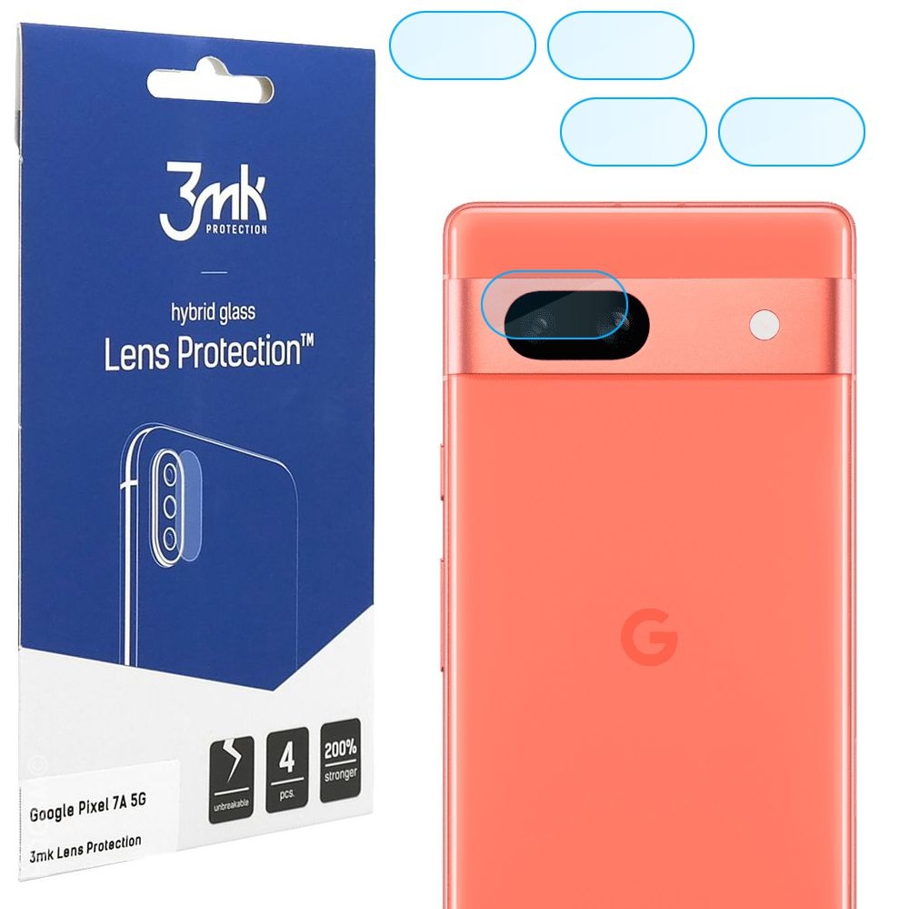 4x 3mk Lens Protection | Szkło Ochronne na Obiektyw Aparat do Google Pixel 7a