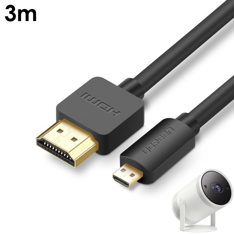 Kabel micro HDMI na HDMI | 3m do Projektora Samsung The Freestyle