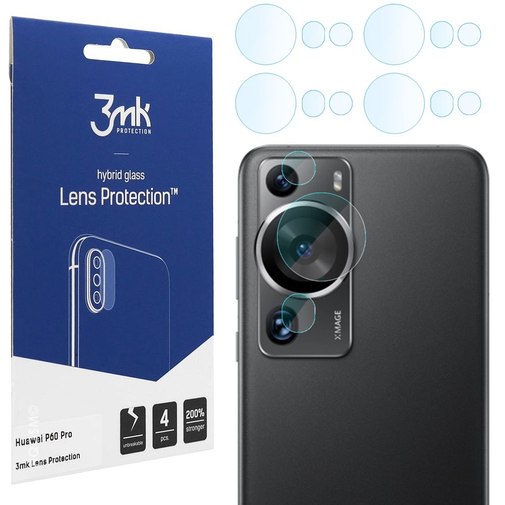 4x 3mk Lens Protection | Szkło Ochronne na Obiektyw Aparat do Huawei P60 Pro
