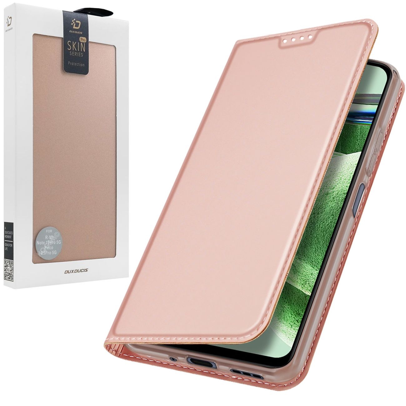 Etui z Klapką | DUX DUCIS | Skin Pro | Rose Gold do Xiaomi Redmi Note 12 Pro / POCO X5 Pro 5G