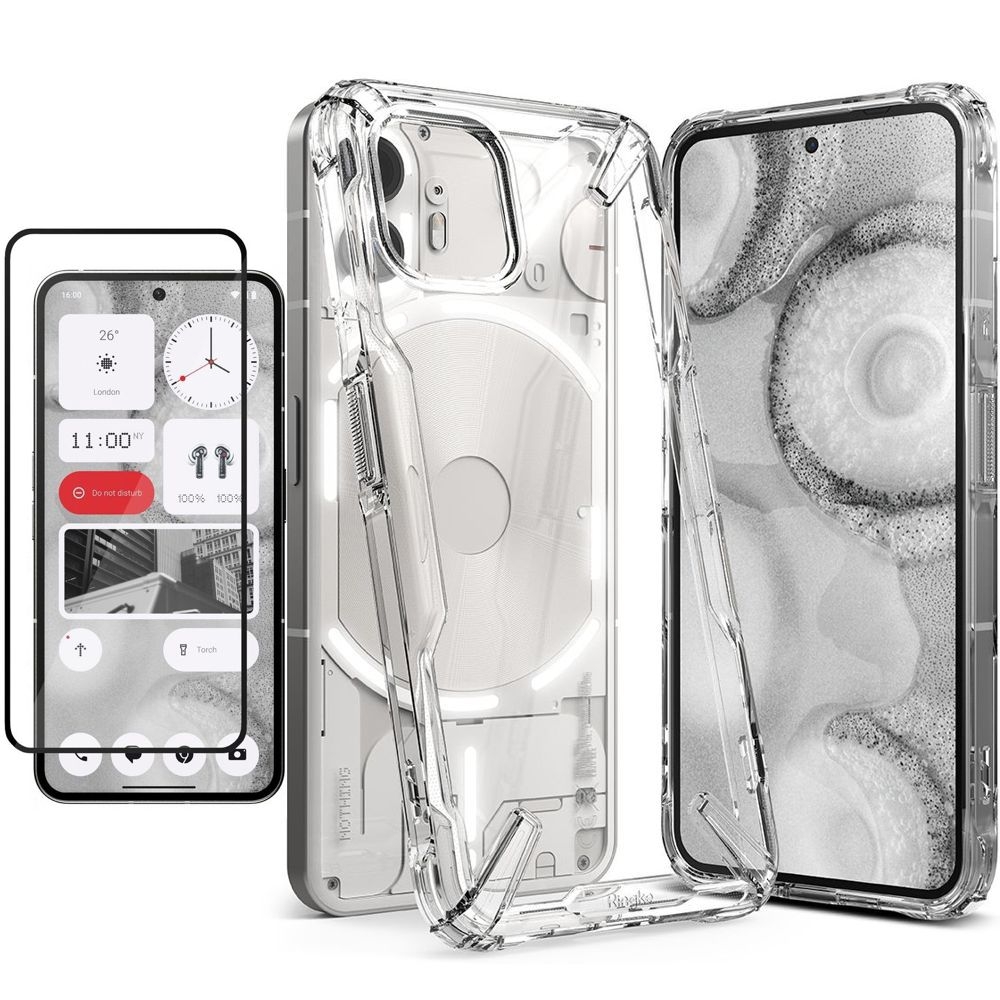 Etui RINGKE Fusion X | Crystal Clear + SZKŁO 5D do Nothing Phone 2