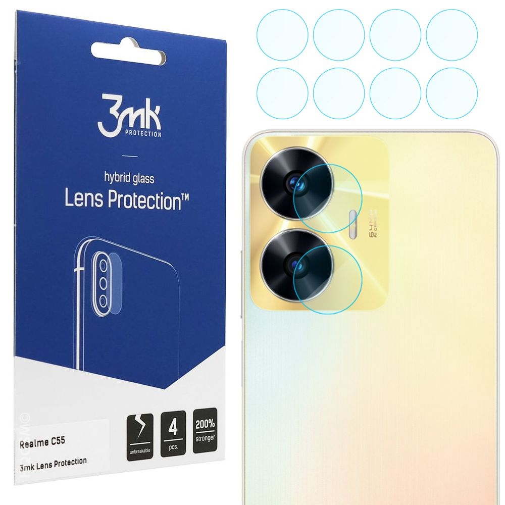 4x 3mk Lens Protection | Szkło Ochronne na Obiektyw Aparat do Realme C55