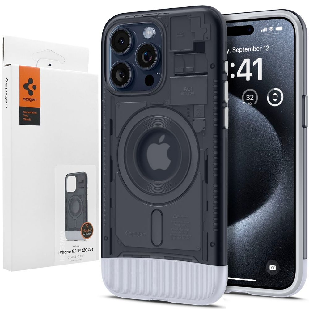 Etui SPIGEN Classic C1 MagSafe | Graphite do Apple iPhone 15 Pro |