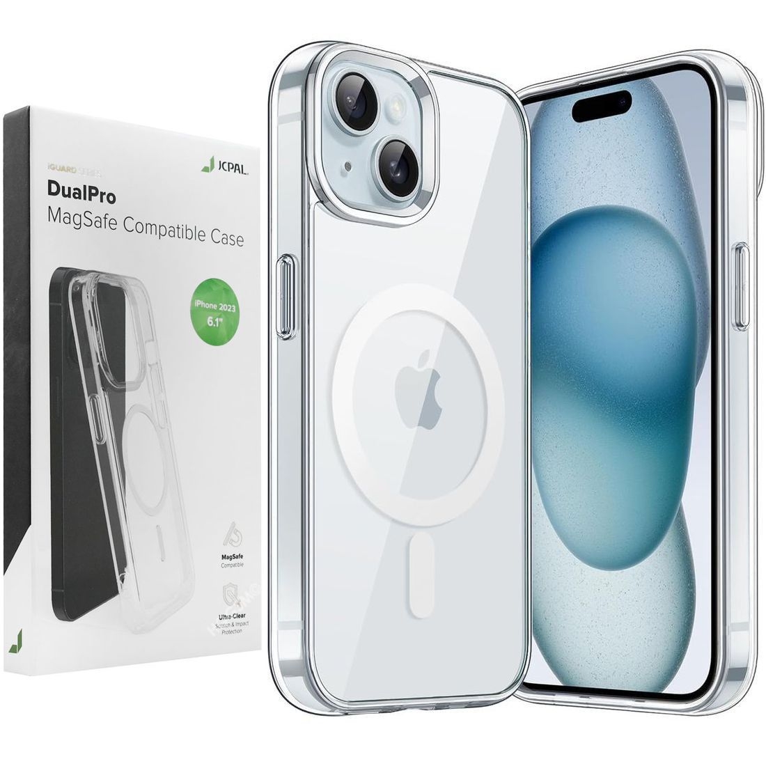 Etui JCPAL DualPro MagSafe Case | Crystal Clear do Apple iPhone 15 |