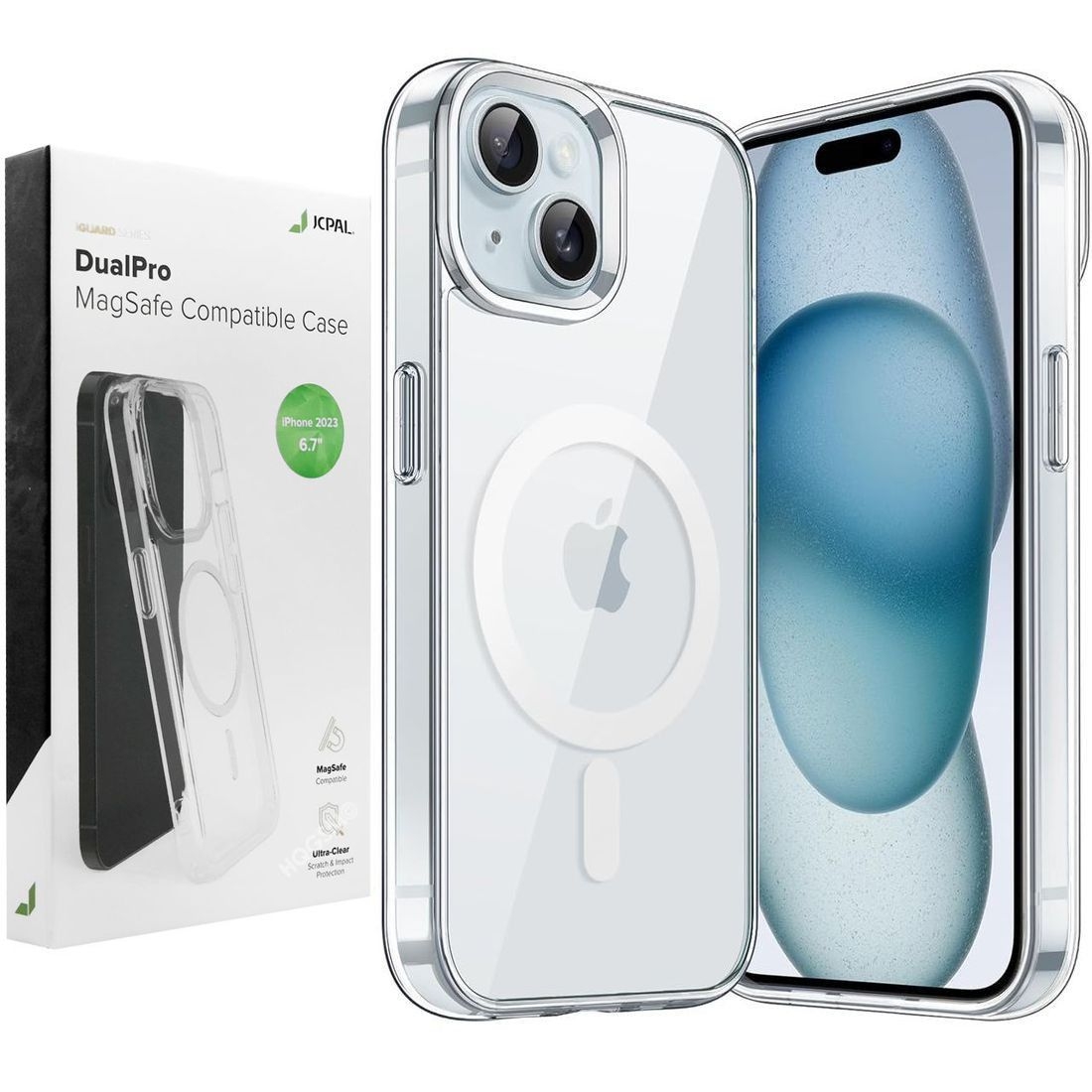Etui JCPAL DualPro MagSafe Case | Crystal Clear do Apple iPhone 15 Plus