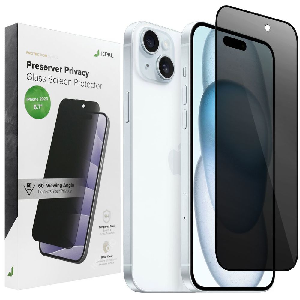 JCPAL Preserver Privacy Glass | SZKŁO Prywatyzujące do Apple iPhone 15 Plus