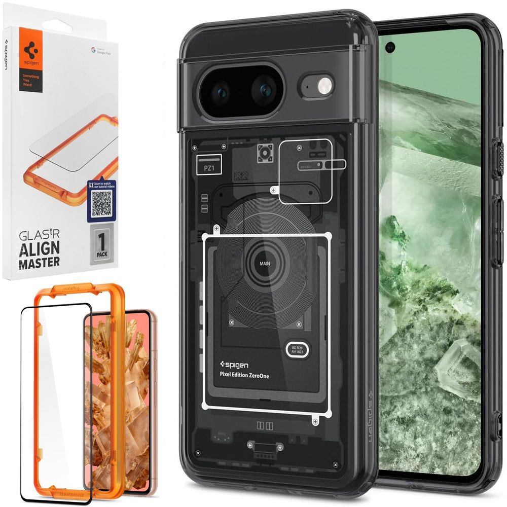 Etui SPIGEN Ultra Hybrid | ZeroOne + SZKŁO Spigen FC do Google Pixel 8 |