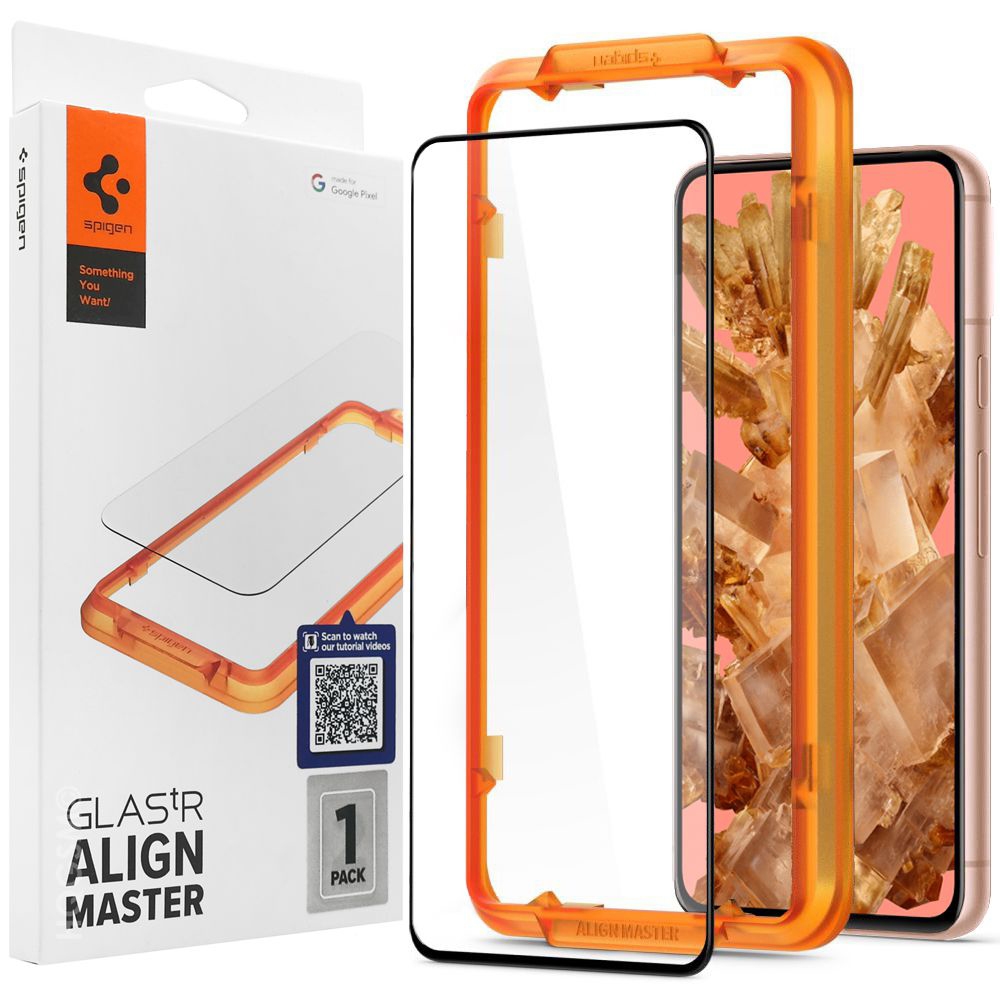 Szkło Hartowane SPIGEN GLAS.tR Align Master | Full Cover + Ramka Instalacyjna do Google Pixel 8 |