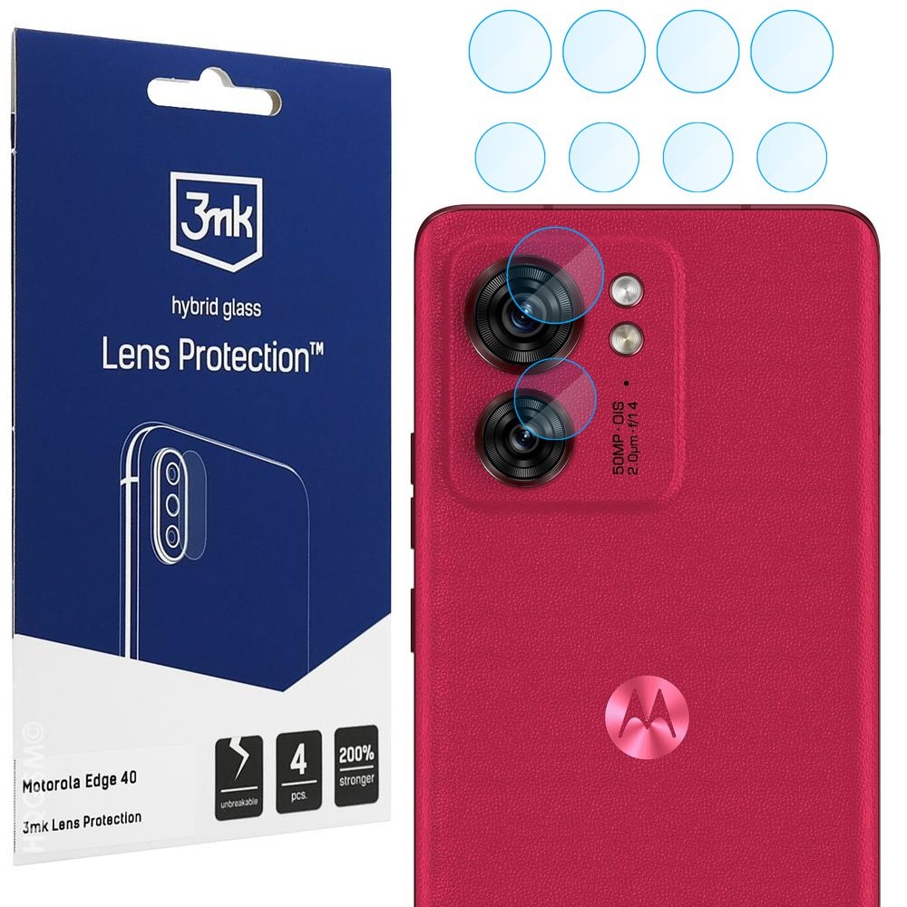 4x 3mk Lens Protection | Szkło Ochronne na Obiektyw Aparat do Motorola Edge 40