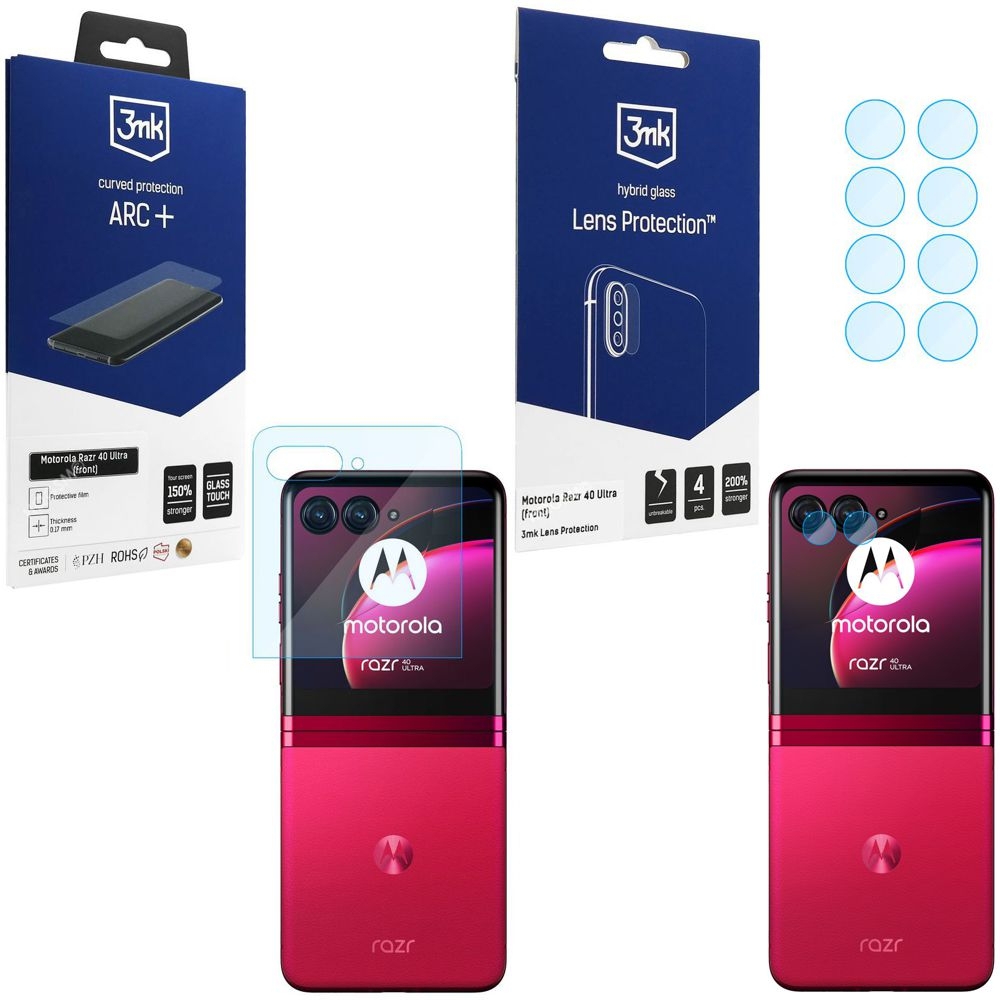 FOLIA 3mk Curved Protection ARC+ 4x APARAT Lens Protection do Motorola Razr 40 Ultra