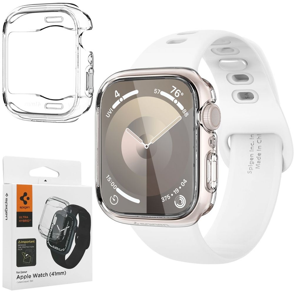 Etui SPIGEN Ultra Hybrid | Crystal Clear do Apple Watch 9/8/7 41mm