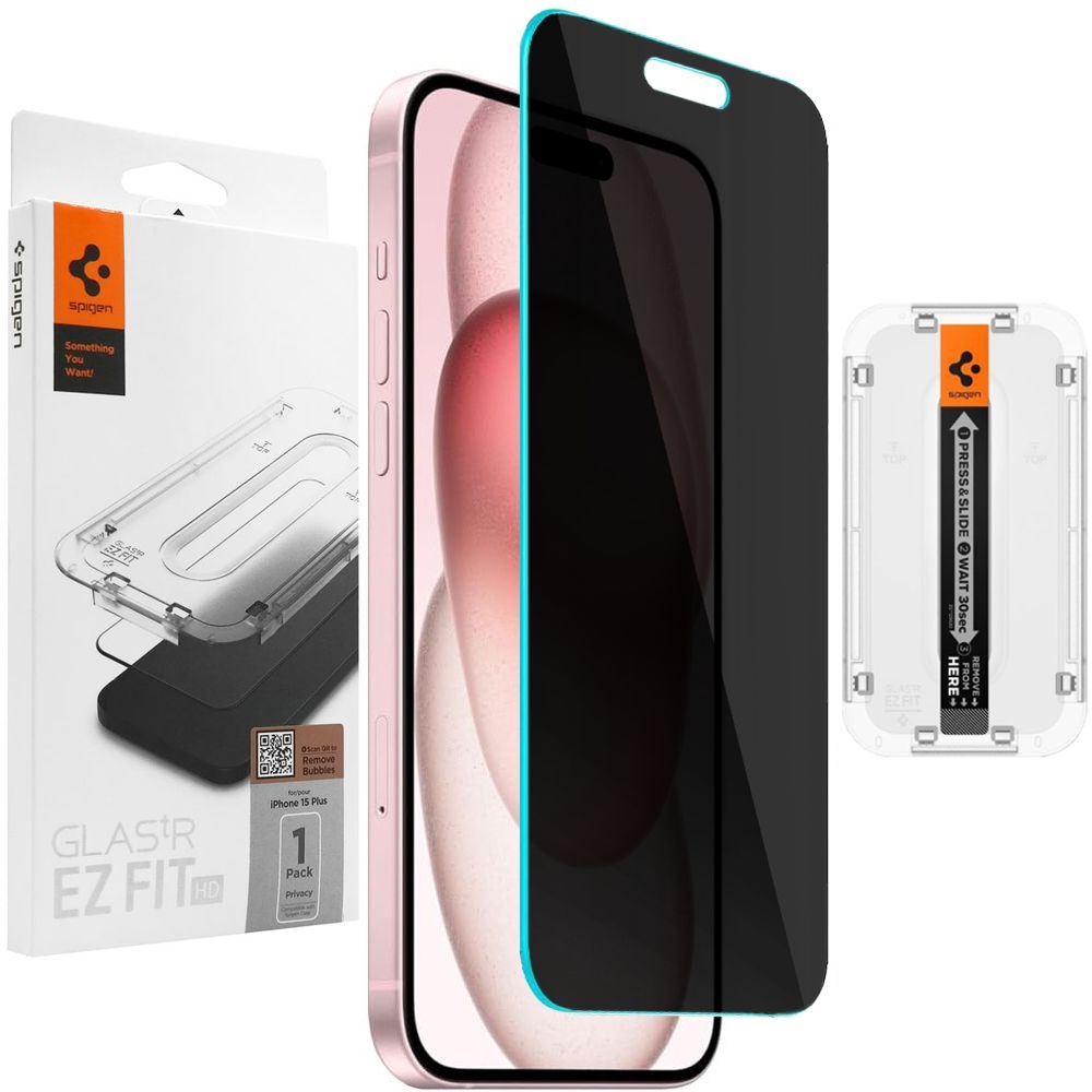 Szkło Prywatyzujące SPIGEN SPIGEN EZ Fit PRIVACY do Apple iPhone 16 Plus / 15 Plus |