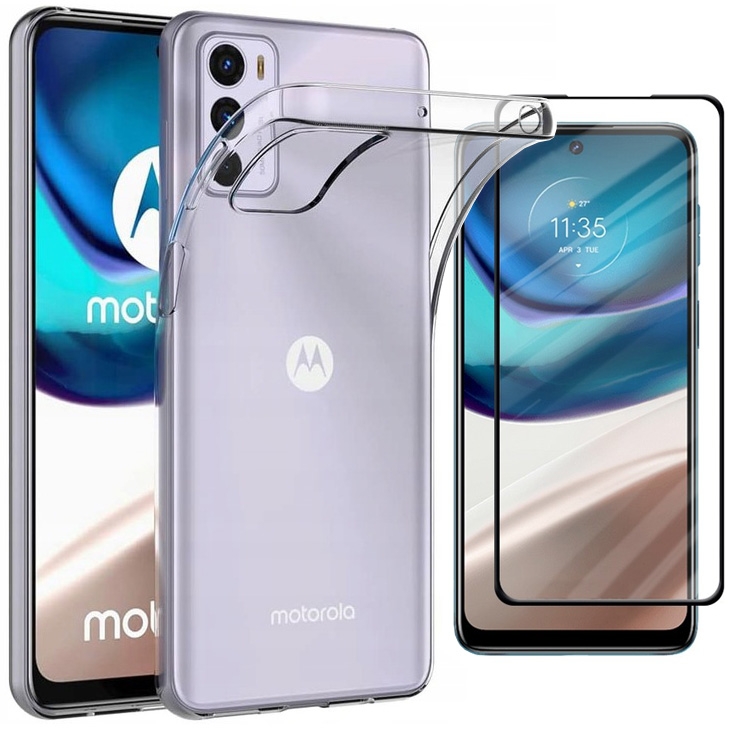 Cienkie Etui Air Case 0.5mm | Bezbarwne + SZKŁO 5D do Motorola Moto G42