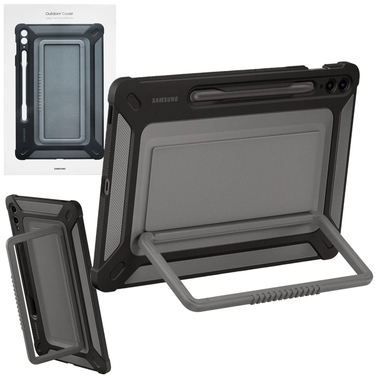 Oryginalne Etui Outdoor Cover | Tytanowe do Samsung Galaxy Tab S9 FE+ Plus 12.4&#8243;