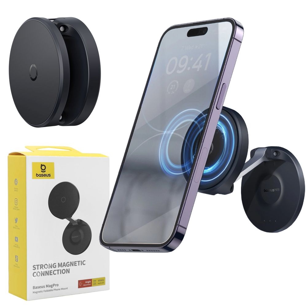 Baseus MagPro | Składany Magnetyczny Uchwyt Samoprzylepny MagSafe | do Auta Lustra Domu