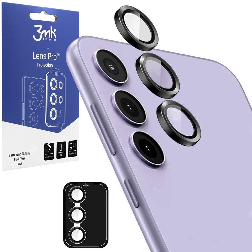 3mk Lens Pro | Osobne Szkła na Aparat | Czarne do Samsung Galaxy S24+ Plus