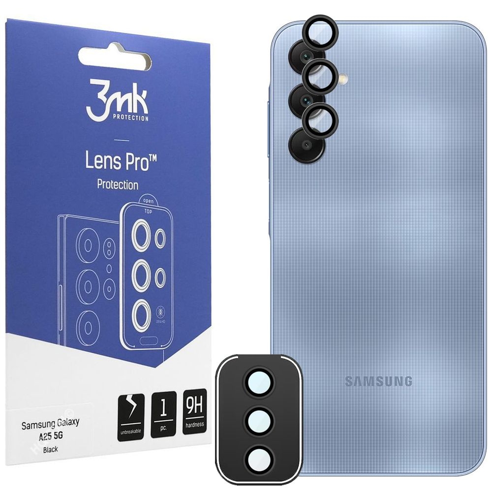 3mk Lens Pro | Osobne Szkła na Aparat | Czarne do Samsung Galaxy A25 5G