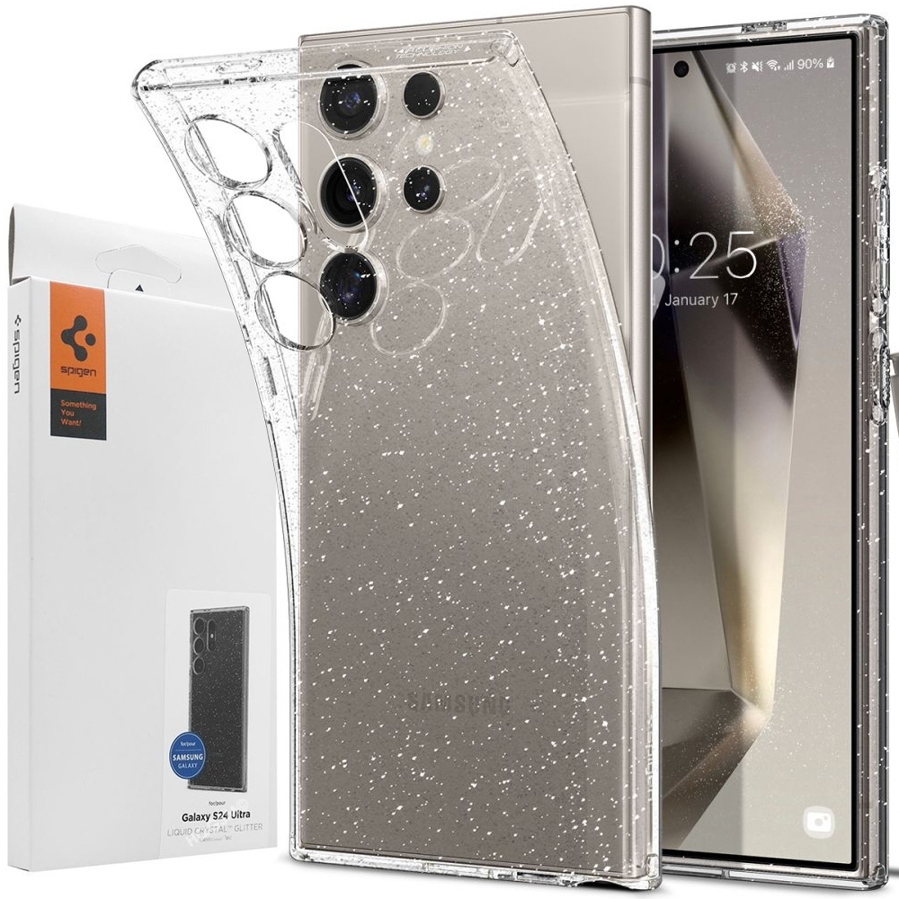 Etui SPIGEN Liquid Crystal Glitter | Crystal Quartz do Samsung Galaxy S24 Ultra