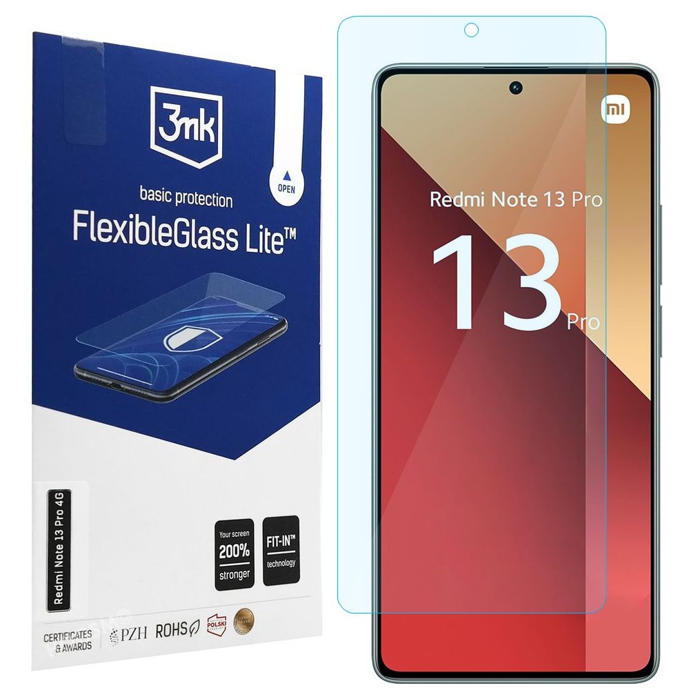 3mk Flexible Glass Lite | Nietłukące Szkło Hybrydowe do Xiaomi Redmi Note 13 Pro 4G
