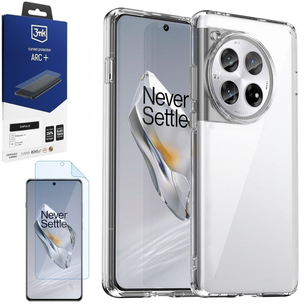 Etui 3mk Clear Case | Bezbarwne + FOLIA 3mk ARC do OnePlus 12