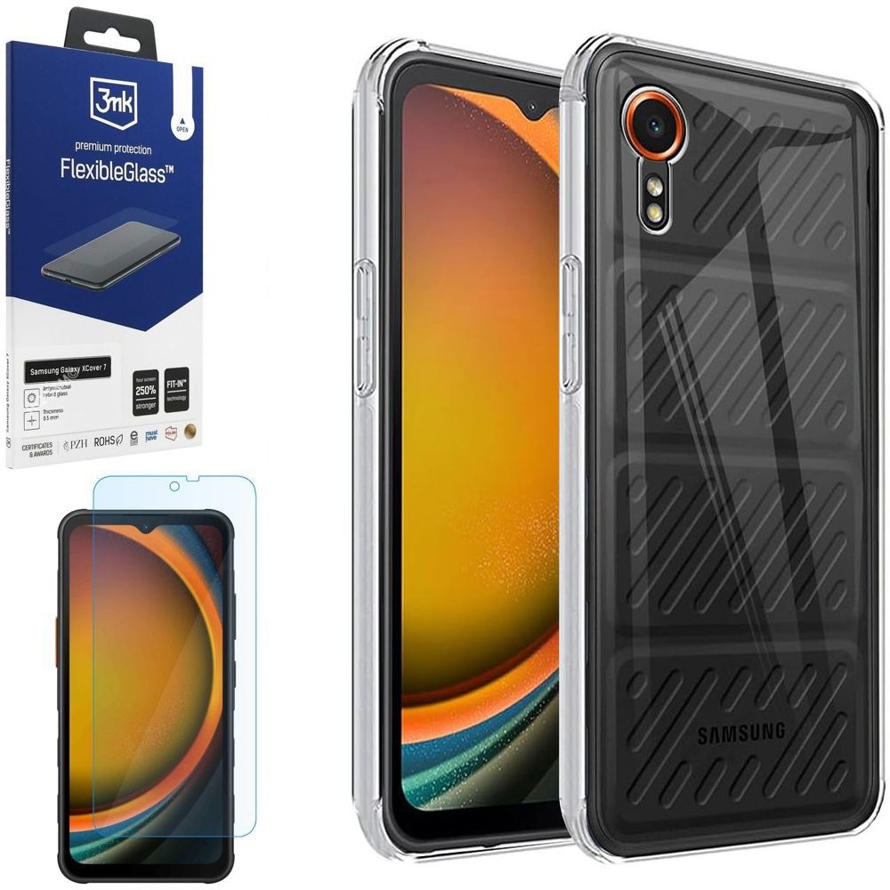 Etui 3mk Clear Case | Bezbarwne + SZKŁO 3mk do Samsung Galaxy XCover 7