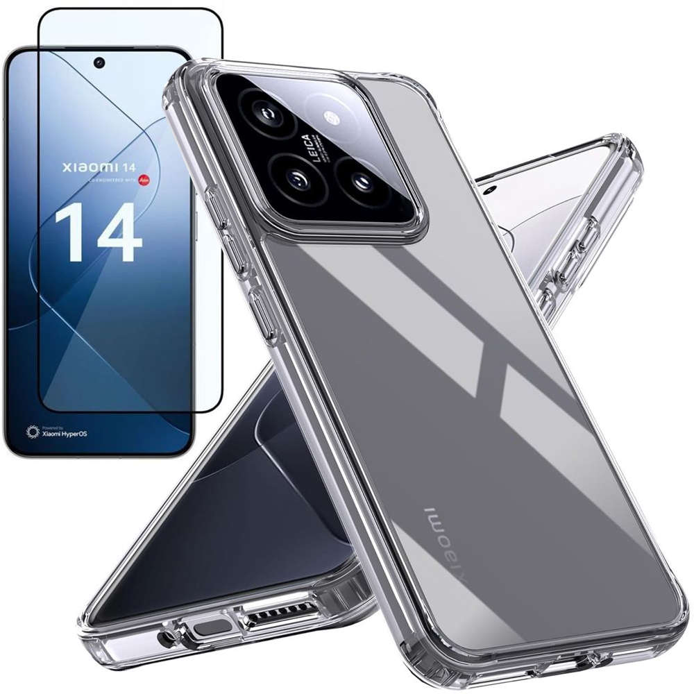 Pancerne Etui 3mk Armor Case | Clear + SZKŁO 5D do Xiaomi 14 |