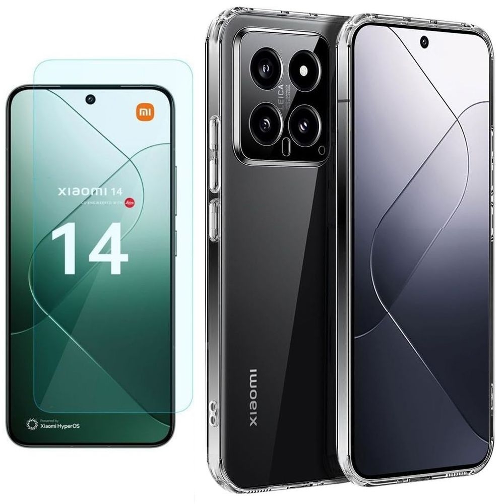 Etui 3mk Clear Case | Bezbarwne + SZKŁO do Xiaomi 14 |
