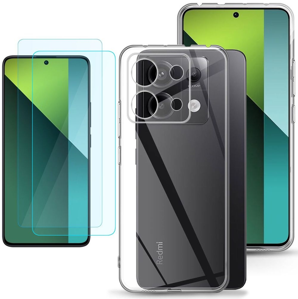 Cienkie Mocne Etui Air Case PRO 2mm | Bezbarwne + 2x SZKŁO do Xiaomi Redmi Note 13 Pro 5G