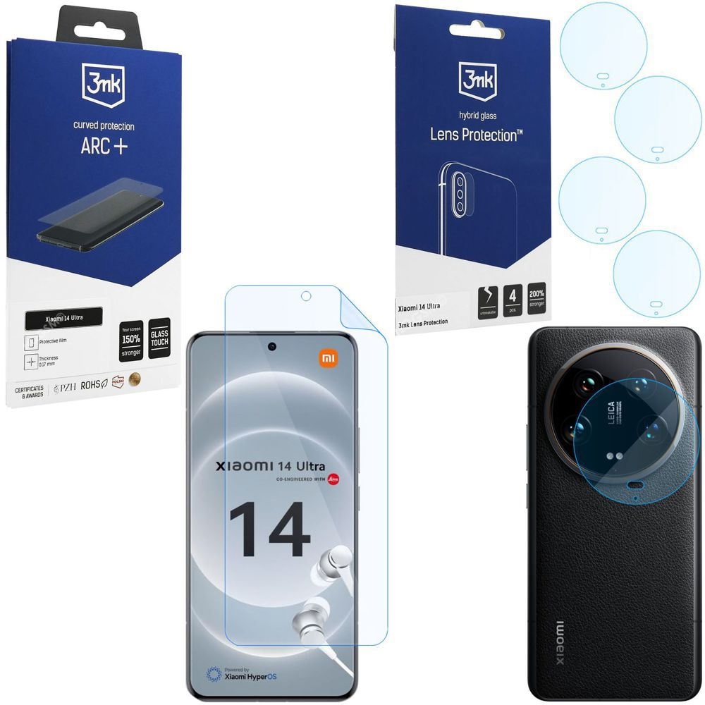 FOLIA 3mk Curved Protection ARC+ 4x APARAT Lens Protection do Xiaomi 14 Ultra