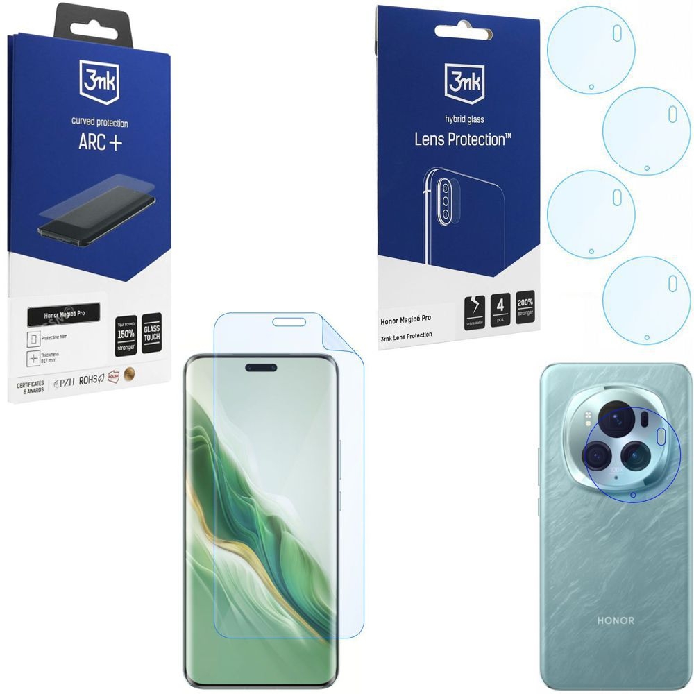 FOLIA 3mk Curved Protection ARC+ 4x APARAT Lens Protection do Honor Magic 6 Pro